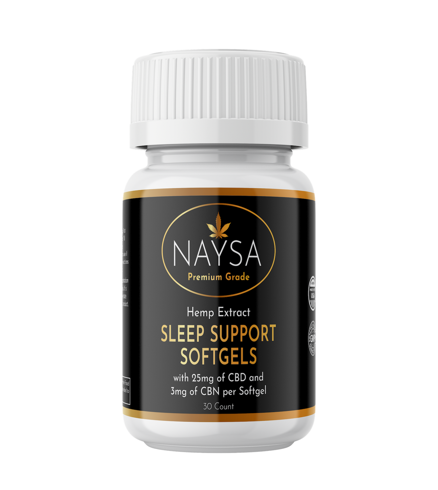 NAYSA Sleep Support Softgels with 25mg CBD & 3mg CBN