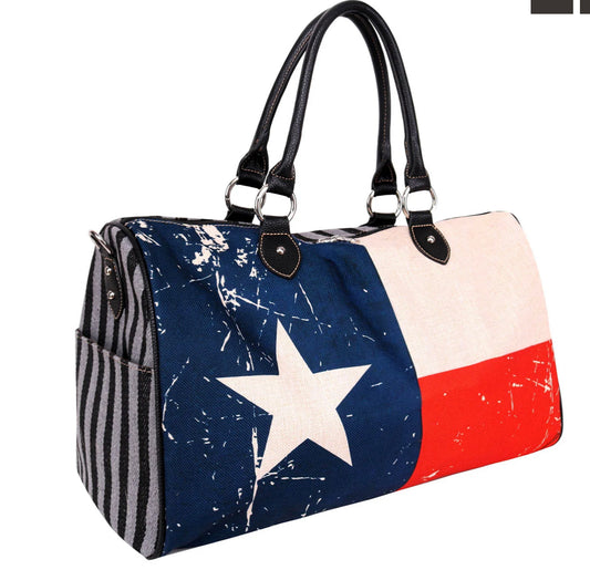 Texas Flag Canvas Weekender Bag