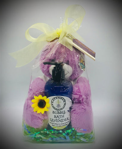 Kiddo Gift set: Lavender Infused Teddy Bear & Bubble Bath