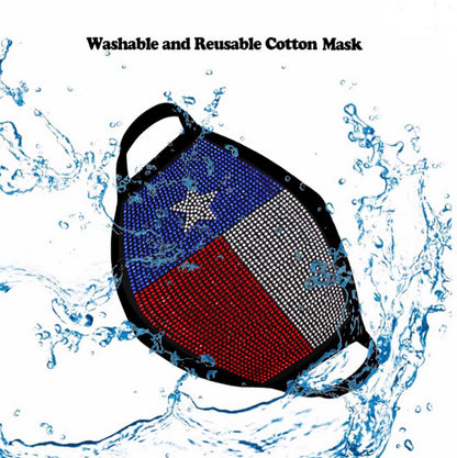 Flag Bling Rhinestone Mesh Face Mask
